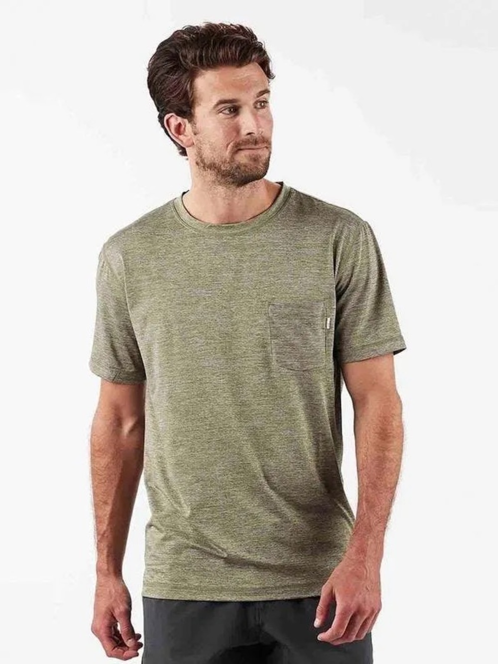 Vuori Tradewind Chest Patch Pocket Performance T-Shirt Green Short Sleeve Tee